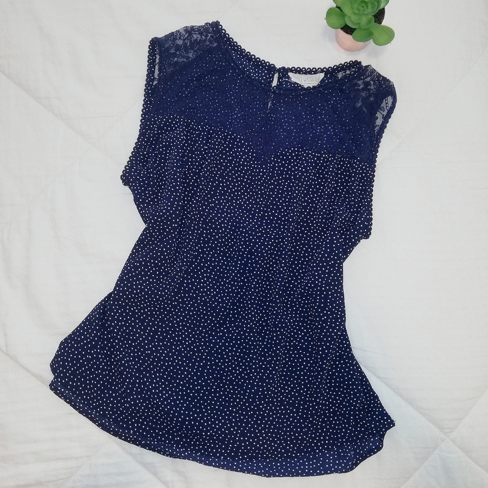 2/$20 Sweet Wanderer Navy Sleeveless Top